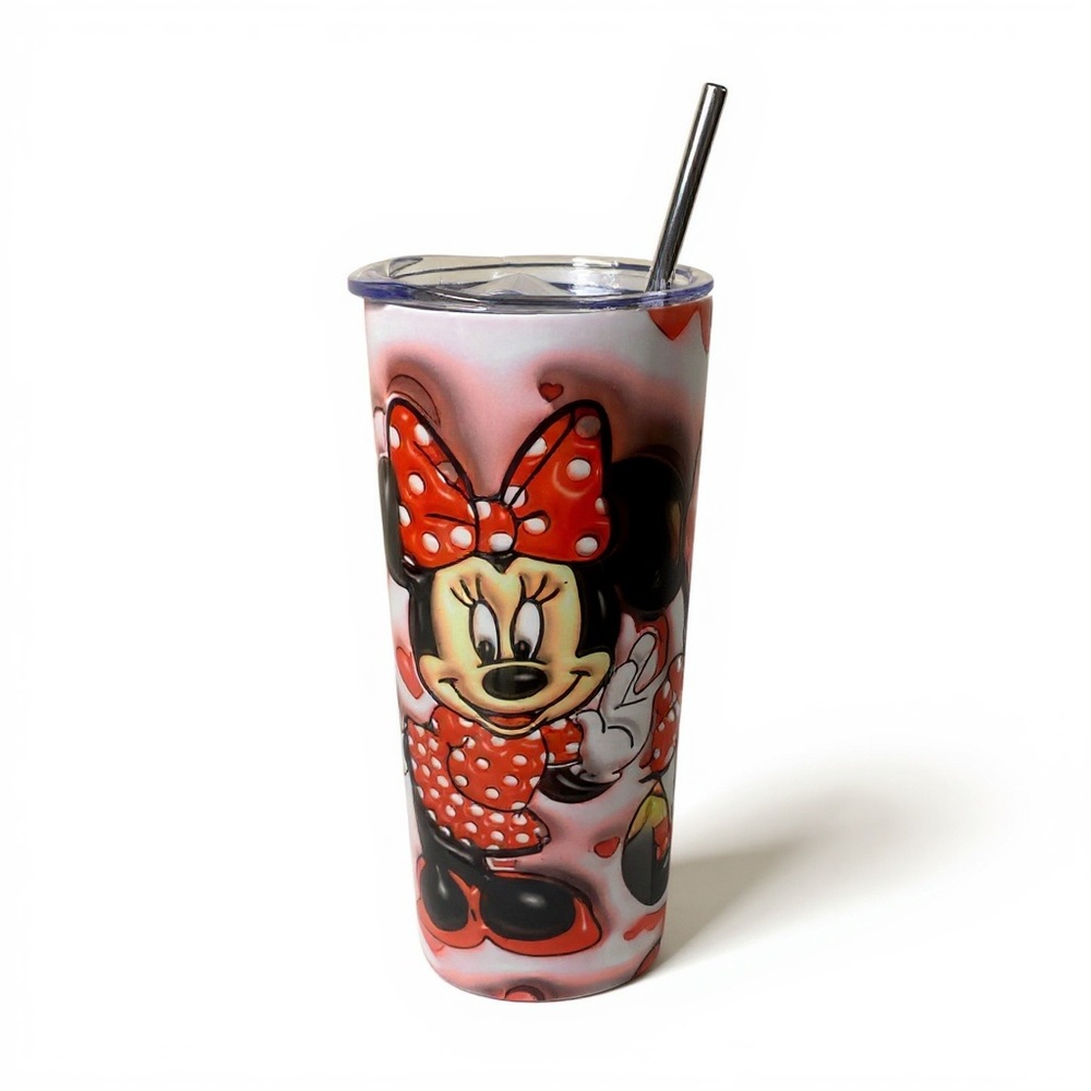 Disney Minnie Mouse Tumbler with Straw - Red and Black